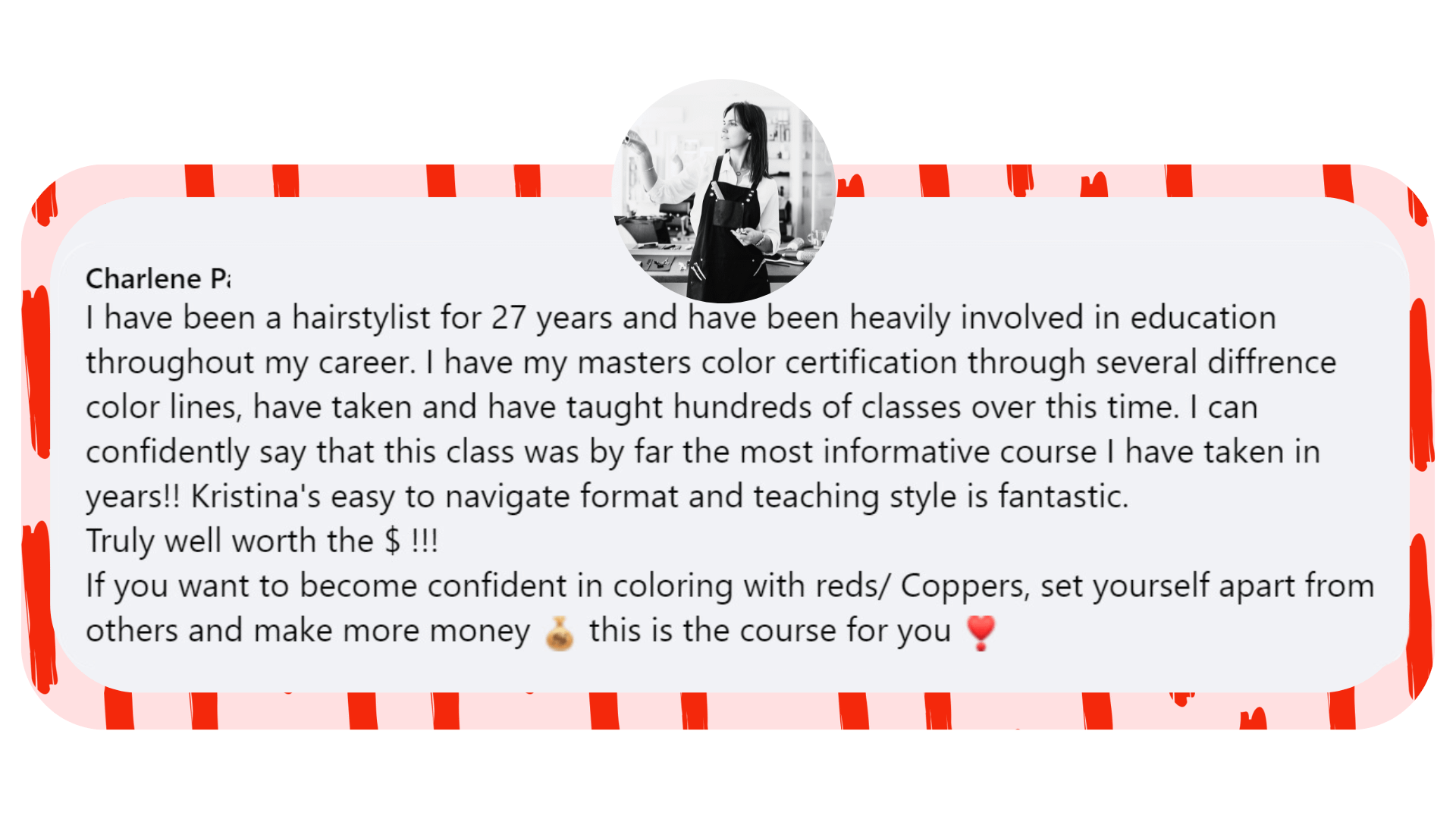 Student Testimonial screenshots